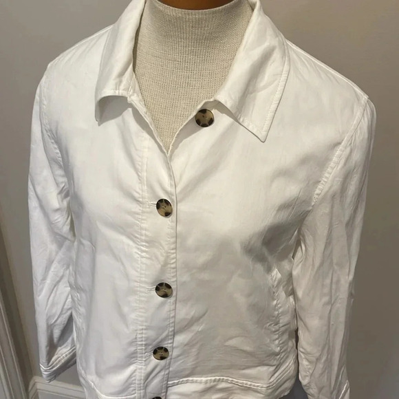 Club Monaco - Button Shirt Jacket - White - Size Small - Picture 6 of 13